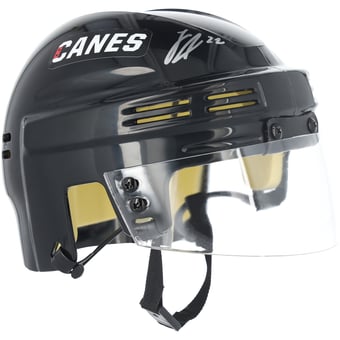 Logan Stankoven Carolina Hurricanes Autographed Black Mini Helmet