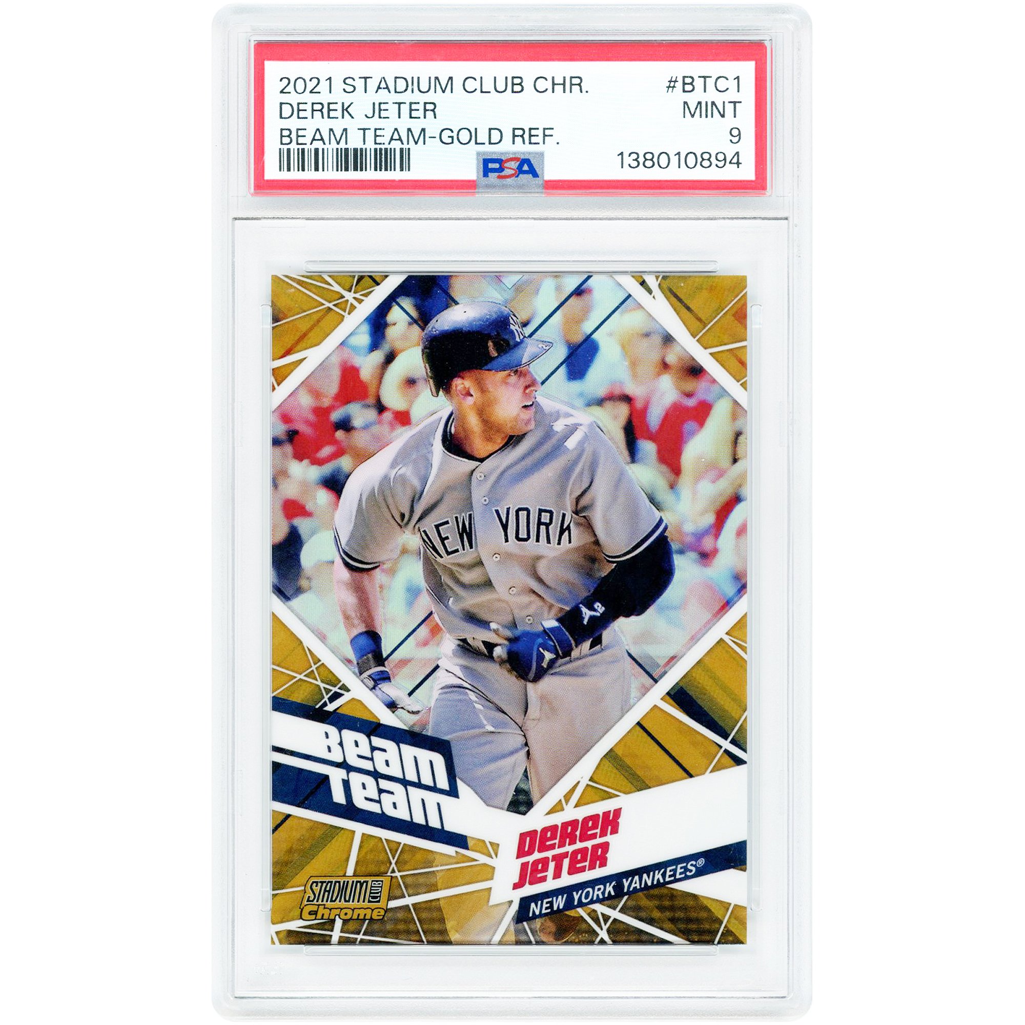 V106832 Yankee Derek Jeter New York Yankees 2021 Topps Stadium Club Chrome Beam Team Gold Refractor #BTC-1 #19/50 PSA Authenticated 9 Card Derek Jeter UNS TPP TRADING CARDS 46196 COLTRC CV01BB5628 #4