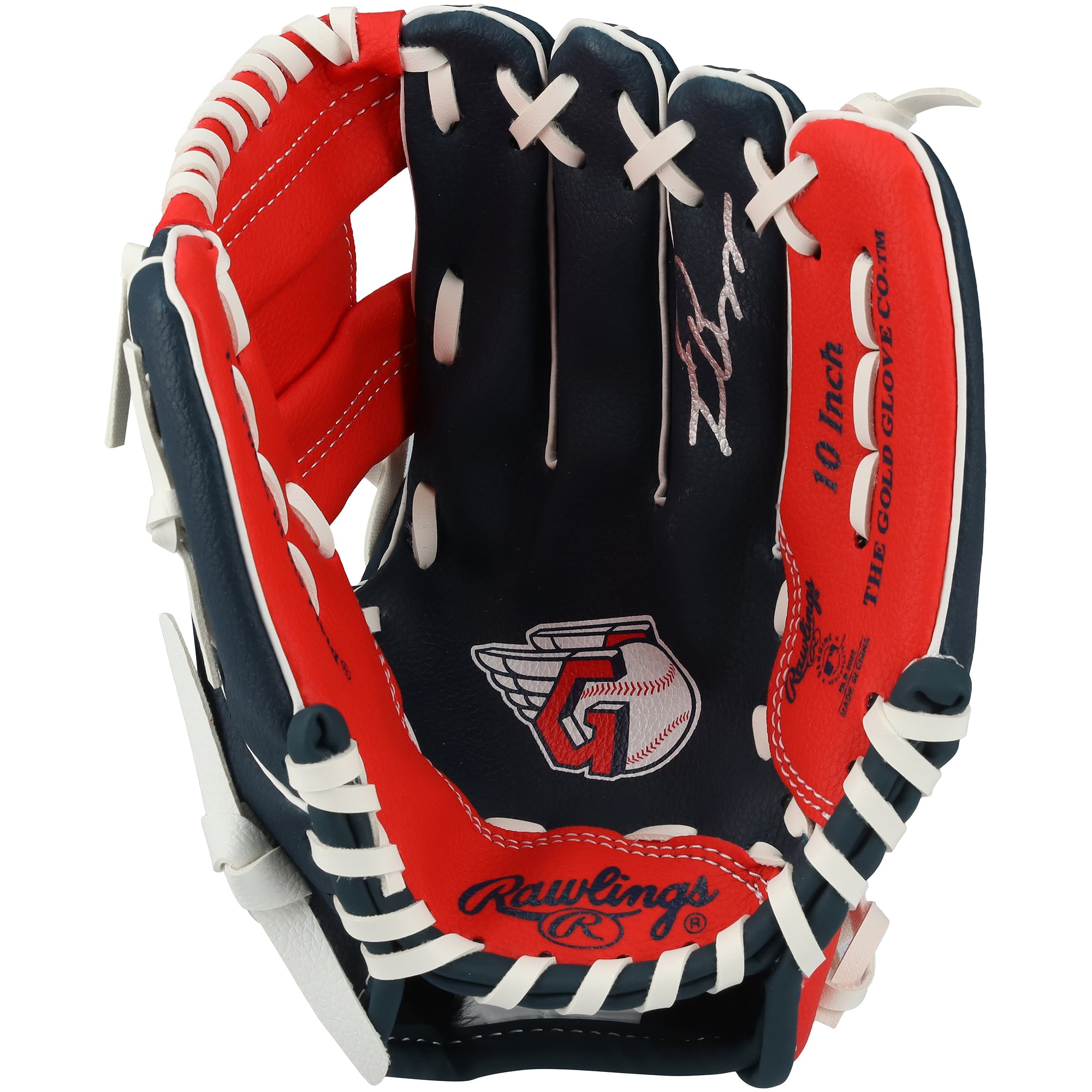 Guanto da collezione Rawlings da 10 pollici autografato da Travis Bazzana dei Cleveland Guardians con logo della squadra.