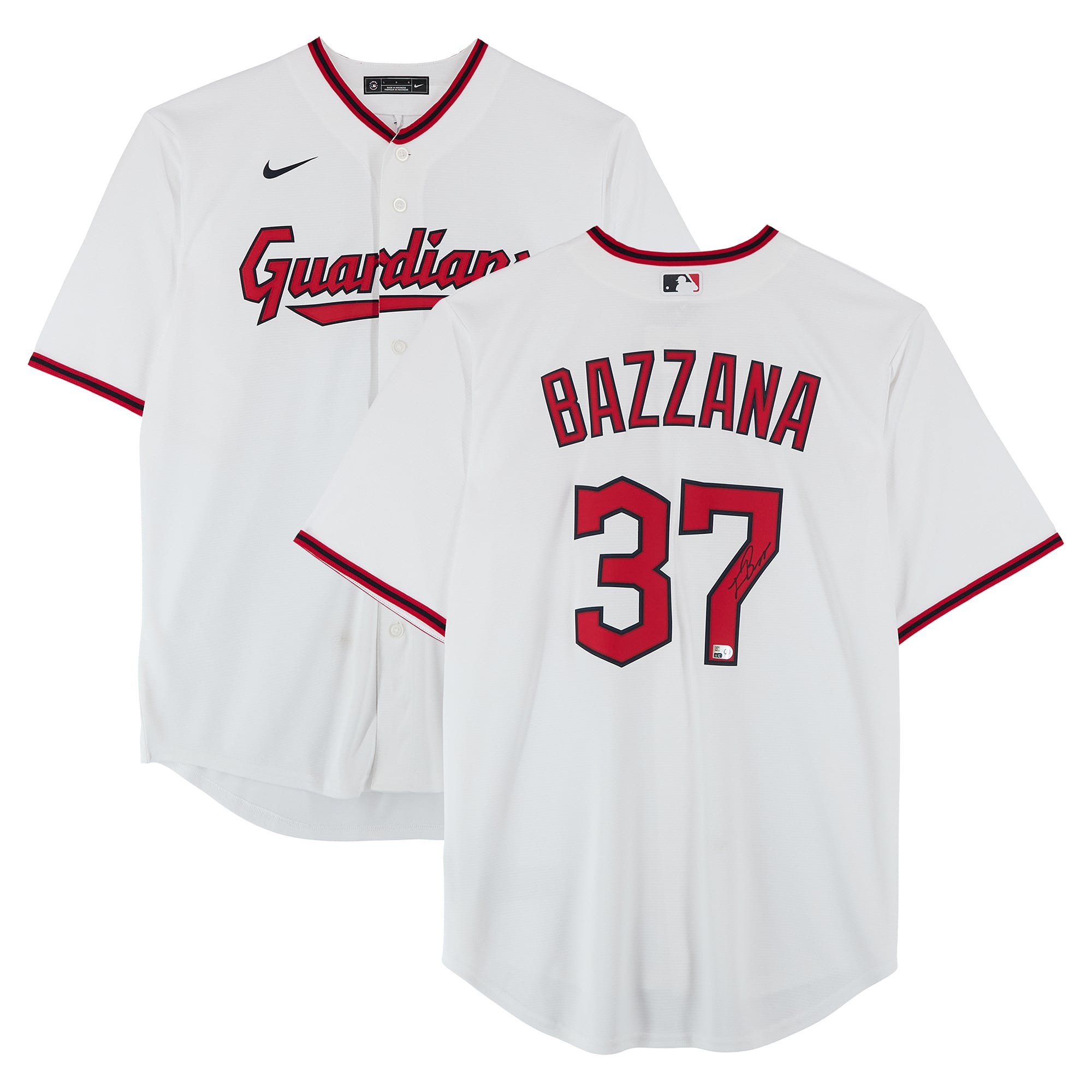 Maglia replica bianca Nike autografata da Travis Bazzana dei Cleveland Guardians