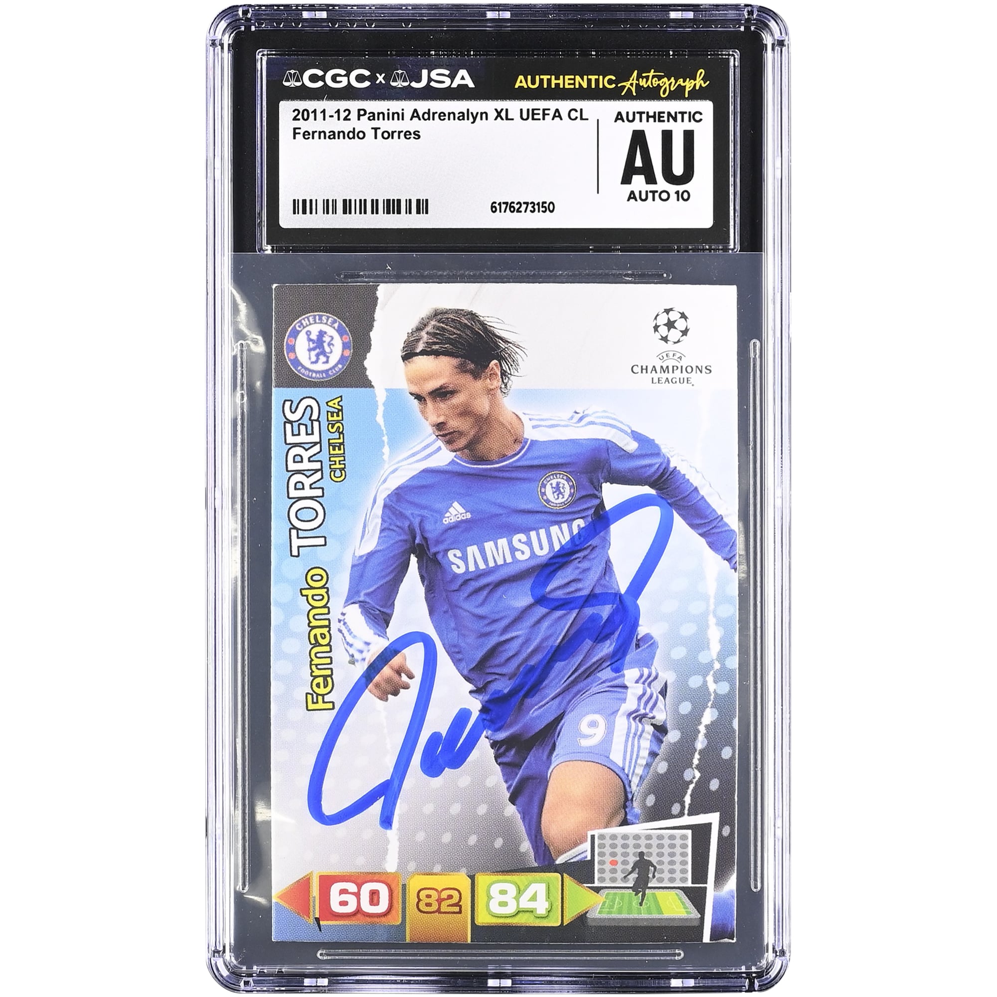 Fernando Torres Chelsea Autographed 2011-12 Panini Adrenalyn XL UEFA CL #FT CGC Authenticated Auto 10 Card