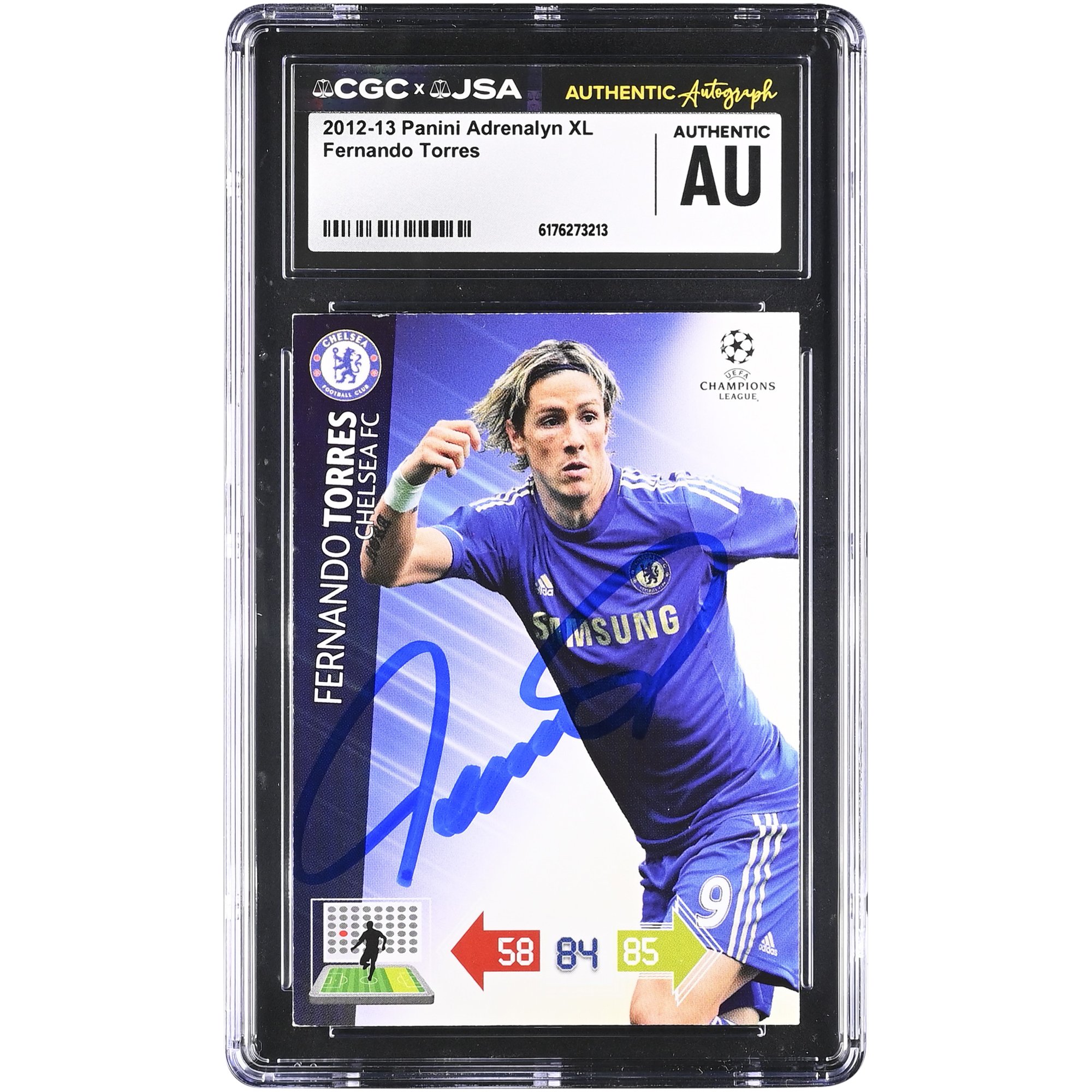 Fernando Torres Chelsea Autographed 2012-13 Panini Adrenalyn XL #FT CGC Authenticated Card