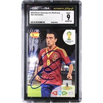 Xavi Hernandez Spain National Team Autographed 2014 Panini Adrenalyn XL World Cup #NNO CGC Authenticated 9/10 Card