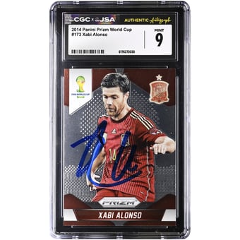 Xabi Alonso Spain National Team Autographed 2014 Panini Prizm World Cup #173 CGC Authenticated MINT 9 Card