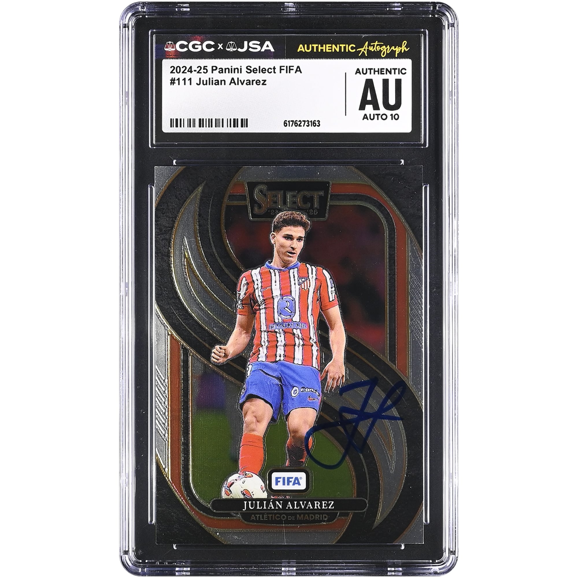 Julián Alvarez Atletico de Madrid Autographed 2024-25 Panini Select FIFA #111 CGC Authenticated Auto 10 Card. rookie card picture