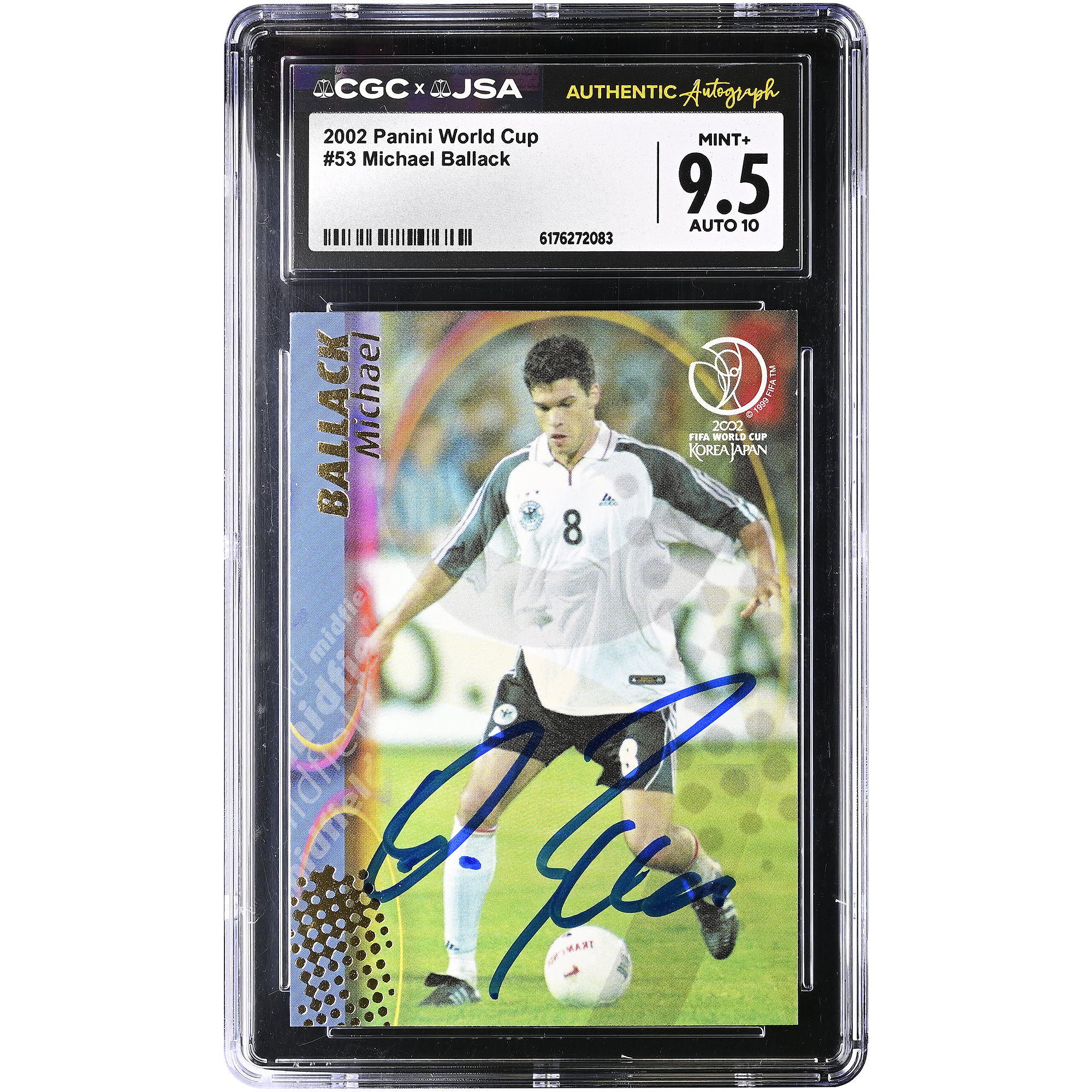 Michael Ballack Germany National Team Autographed 2002 Panini World Cup #53 CGC Authenticated 9.5/10 Card