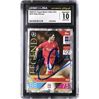 Xabi Alonso Liverpool Autographed 2022-23 Topps Match Attax UCL #415 CGC Authenticated 10/10 Card