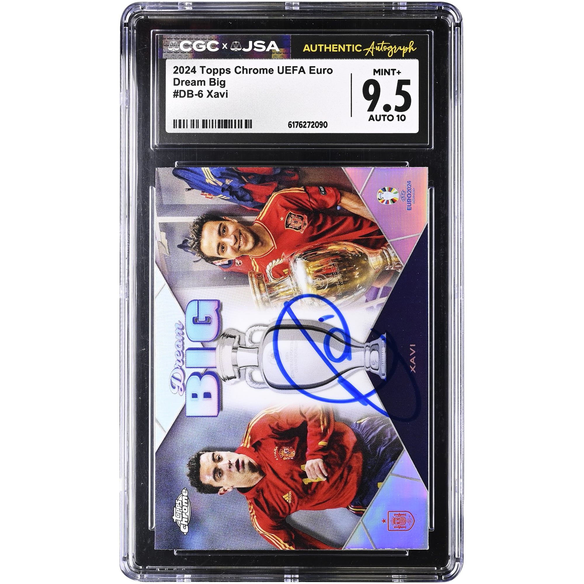 Xavi Hernandez Spain National Team Autographed 2024 Topps Chrome UEFA Euro Dream Big #DB-6 CGC Authenticated 9.5/10 Card. rookie card picture