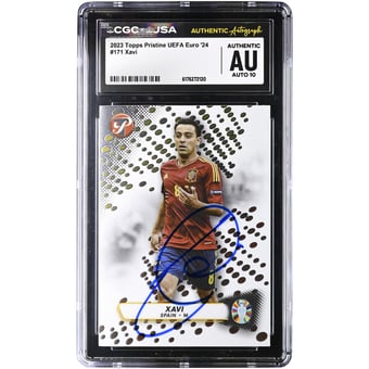 Xavi Hernandez Spain National Team Autographed 2023 Topps Pristine UEFA Euro '24 #171 CGC Authenticated Auto 10 Card