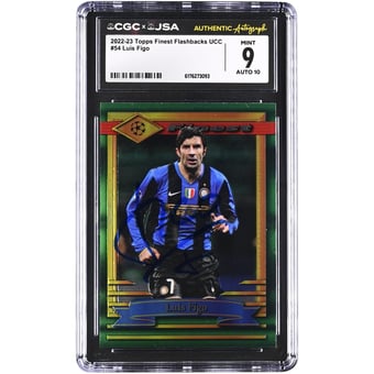 Luis Figo Inter Milan Autographed 2022-23 Topps Finest Flashbacks UCC #54 CGC Authenticated / Card