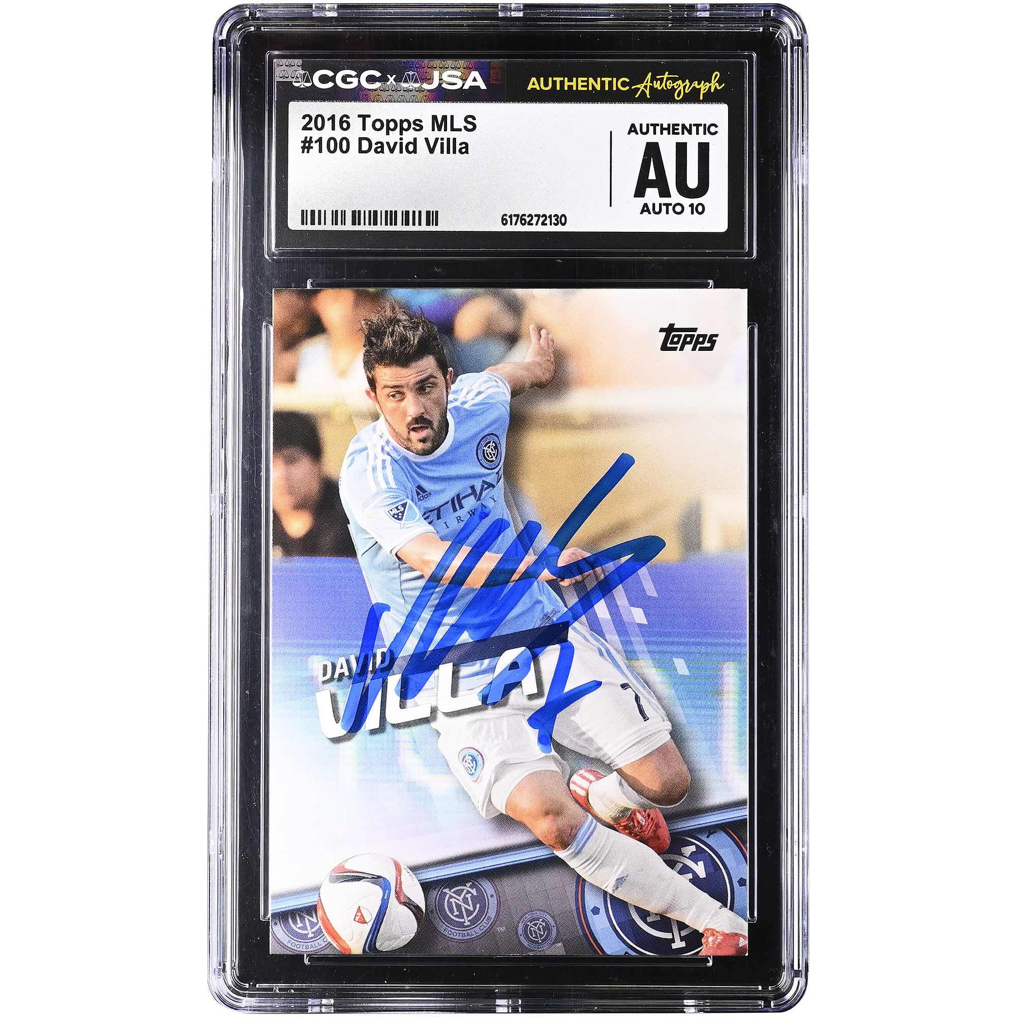 David Villa New York City FC Autographed 2016 Topps MLS #100 CGC Authenticated Auto 10 Card David Villa New York City FC Autographed 2016 Topps MLS #100 CGC Authenticated Auto 10 Card