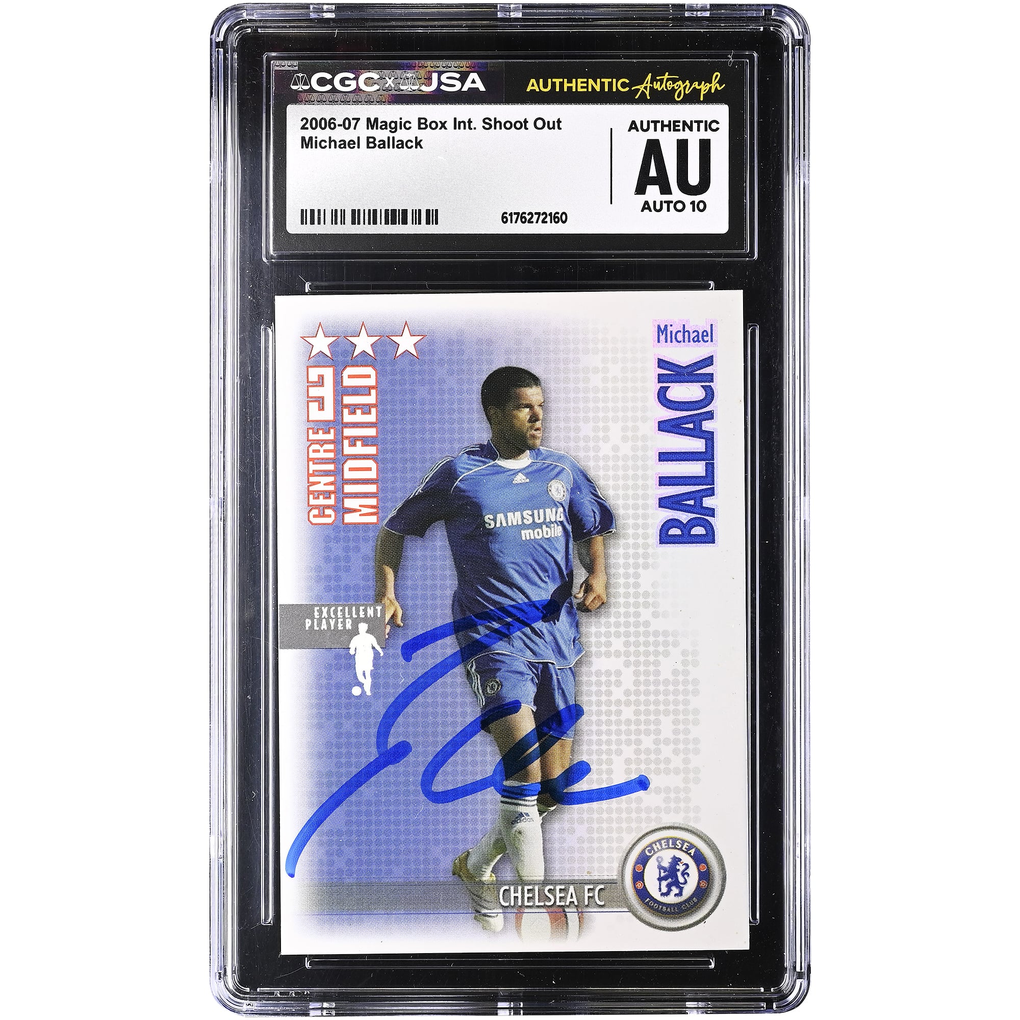 Michael Ballack Chelsea Autographed 2006-07 Magic Box Int. Shoot Out #NNO CGC Authenticated Auto 10 Card