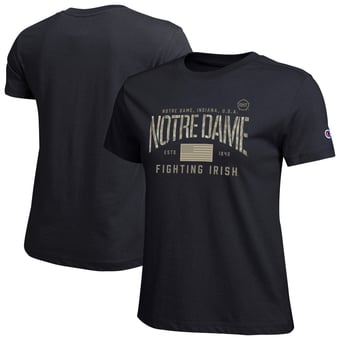 Women's Champion  Black Notre Dame Fighting Irish Operation Hat Trick Core T-Shirt