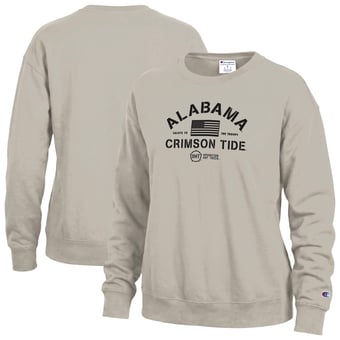 Women's Champion Tan Alabama Crimson Tide Operation Hat Trick Powerblend Sweatshirt