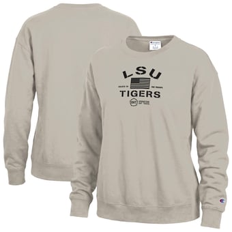 Women's Champion Tan LSU Tigers Operation Hat Trick Powerblend Sweatshirt