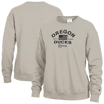 Women's Champion Tan Oregon Ducks Operation Hat Trick Powerblend Sweatshirt