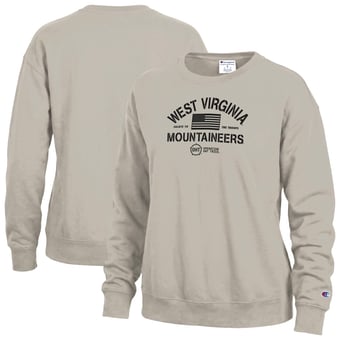 Women's Champion Tan West Virginia Mountaineers Operation Hat Trick Powerblend Sweatshirt