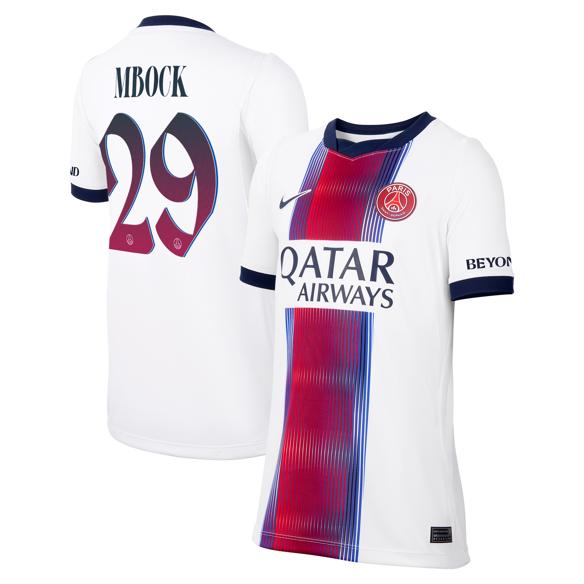 Maillot Extérieur Stadium PSG Nike 26/27 - Enfant avec flocage Mbock 29