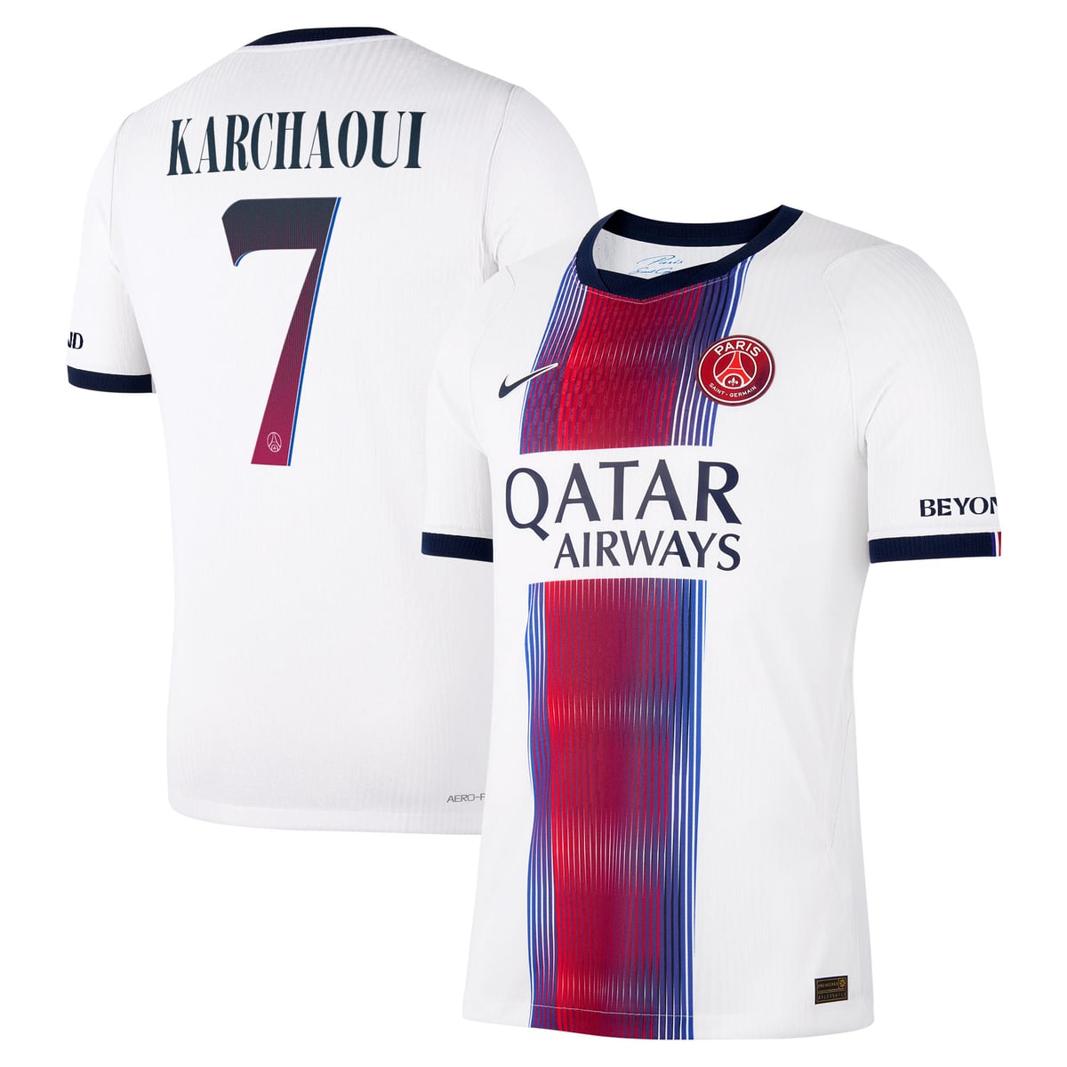 Maillot Extérieur Match PSG Nike Aero-FIT 26/27 avec flocage Karchaoui 7