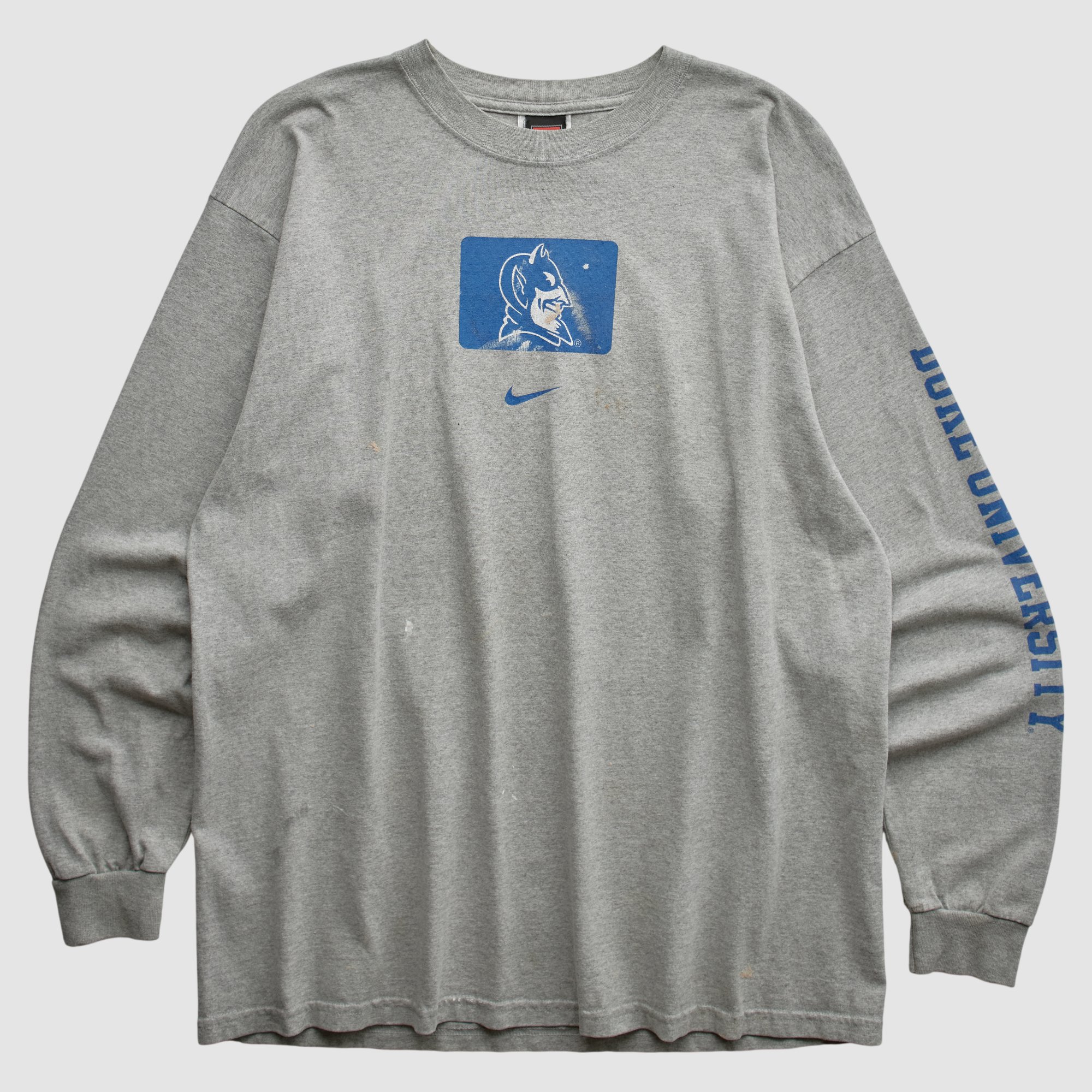 Duke Blue Devils Nike 2000s Long Sleeve T-shirt - Heather Gray - L by Fanatics Real Vintage