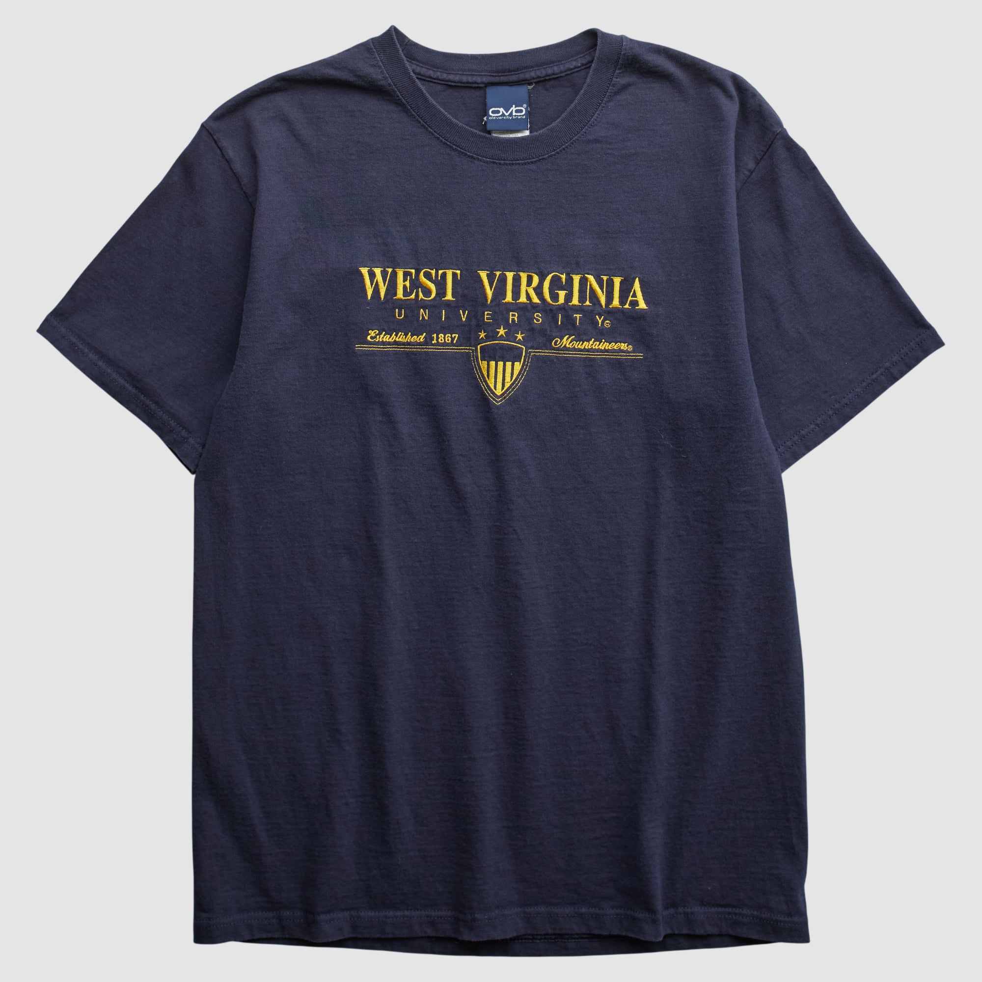 West Virginia Mountaineers Old Varsity Brand 2000s T-shirt - Navy - S by Fanatics Real Vintage