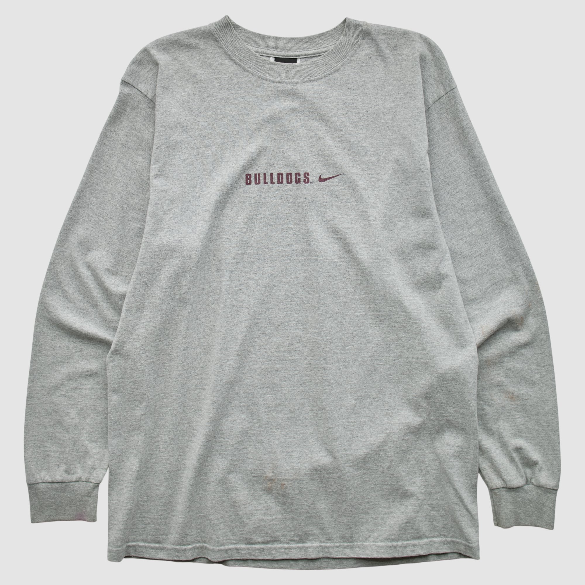 Mississippi State Bulldogs Nike 2000s Long Sleeve T-shirt - Heather Gray - M by Fanatics Real Vintage