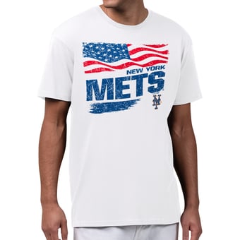 Men's Starter White New York Mets Waving Flag T-Shirt