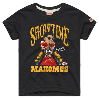 Youth Homage Patrick Mahomes Charcoal Kansas City Chiefs Caricature T-Shirt