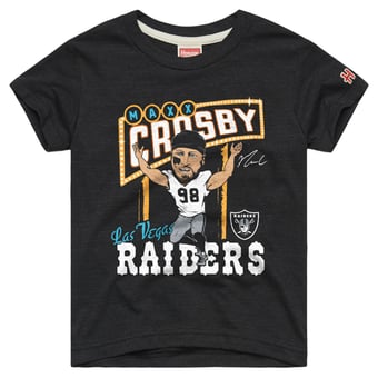 Youth Homage Maxx Crosby Charcoal Las Vegas Raiders Caricature T-Shirt