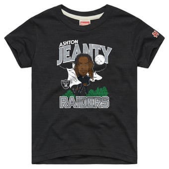 Youth Homage Ashton Jeanty Charcoal Las Vegas Raiders Caricature T-Shirt