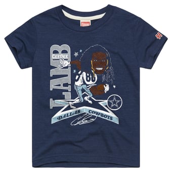 Youth Homage CeeDee Lamb Navy Dallas Cowboys Caricature T-Shirt