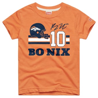 Youth Homage Bo Nix Orange Denver Broncos Remix Signature Tri-Blend T-Shirt
