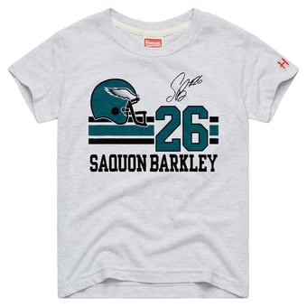 Youth Homage Saquon Barkley Ash Philadelphia Eagles Remix Signature Tri-Blend T-Shirt
