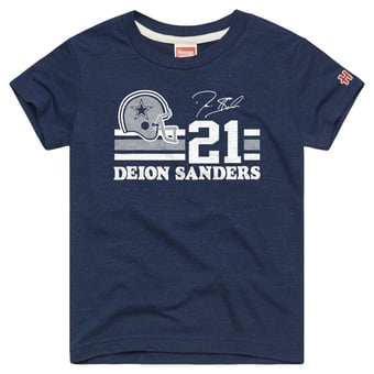 Youth Homage Deion Sanders Navy Dallas Cowboys Remix Signature Tri-Blend T-Shirt