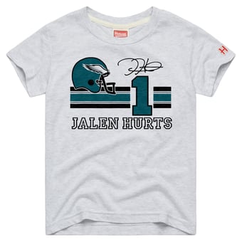 Youth Homage Jalen Hurts Ash Philadelphia Eagles Remix Signature Tri-Blend T-Shirt