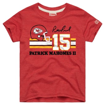 Youth Homage Patrick Mahomes Red Kansas City Chiefs Remix Signature Tri-Blend T-Shirt