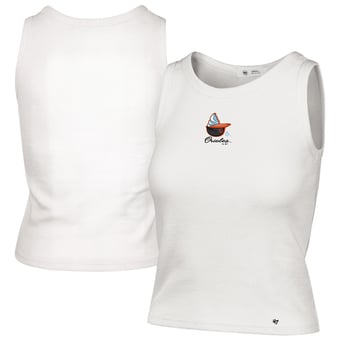 Women's '47 Cream Baltimore Orioles Single Swirl Ribbed Baby Tank Top