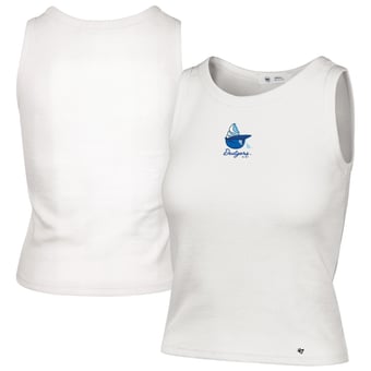 Women's '47 Cream Los Angeles Dodgers Single Swirl Ribbed Baby Tank Top