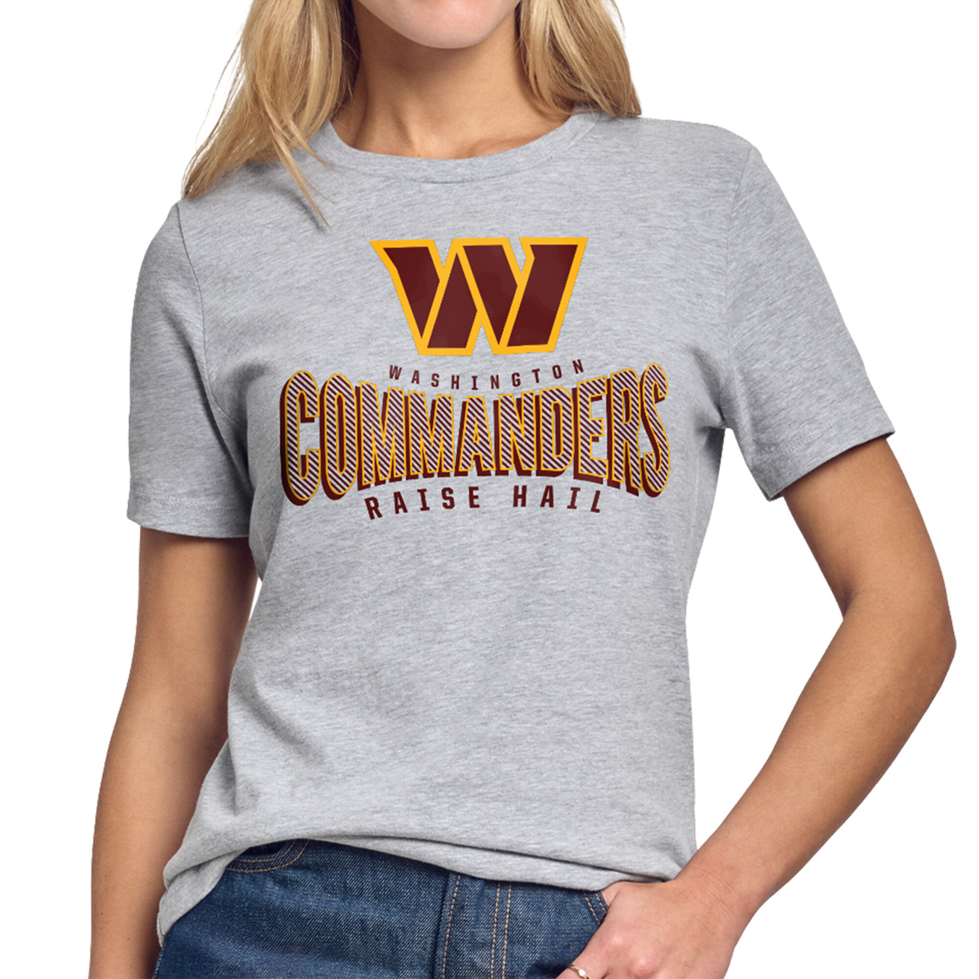 Women's Starter Gray Washington Commanders Under the Arch T-Shirt