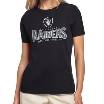 Women's Starter Black Las Vegas Raiders Under the Arch T-Shirt