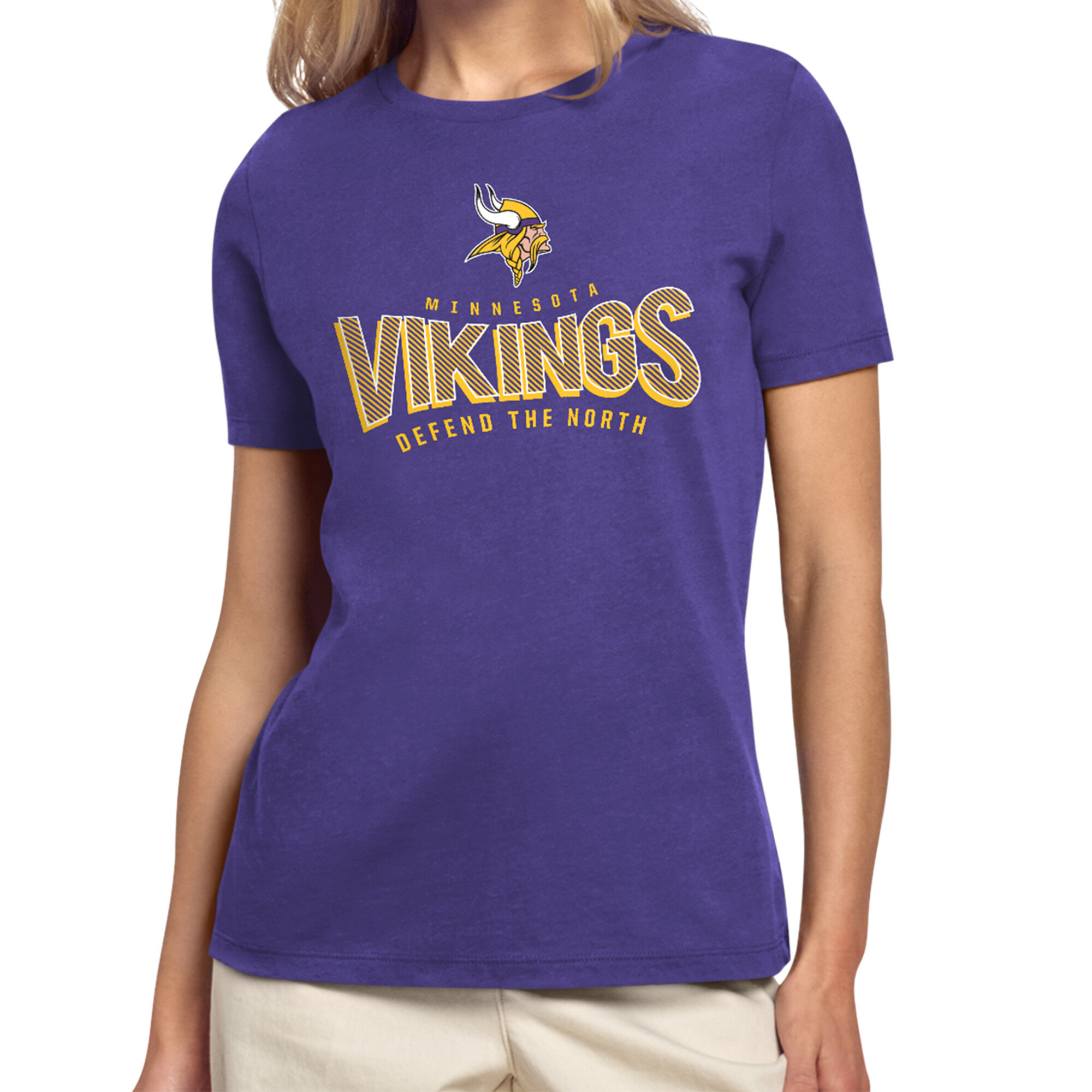 Women's Starter Purple Minnesota Vikings Under the Arch T-Shirt