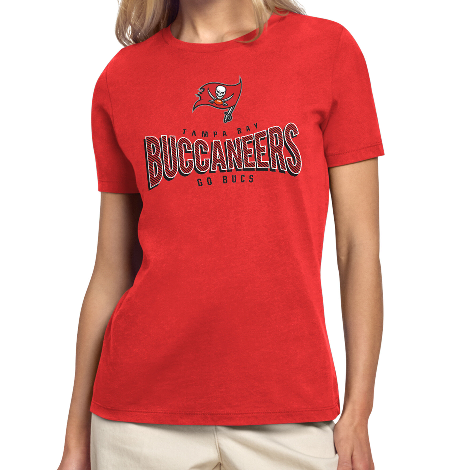 Women's Starter Red Tampa Bay Buccaneers Under the Arch T-Shirt