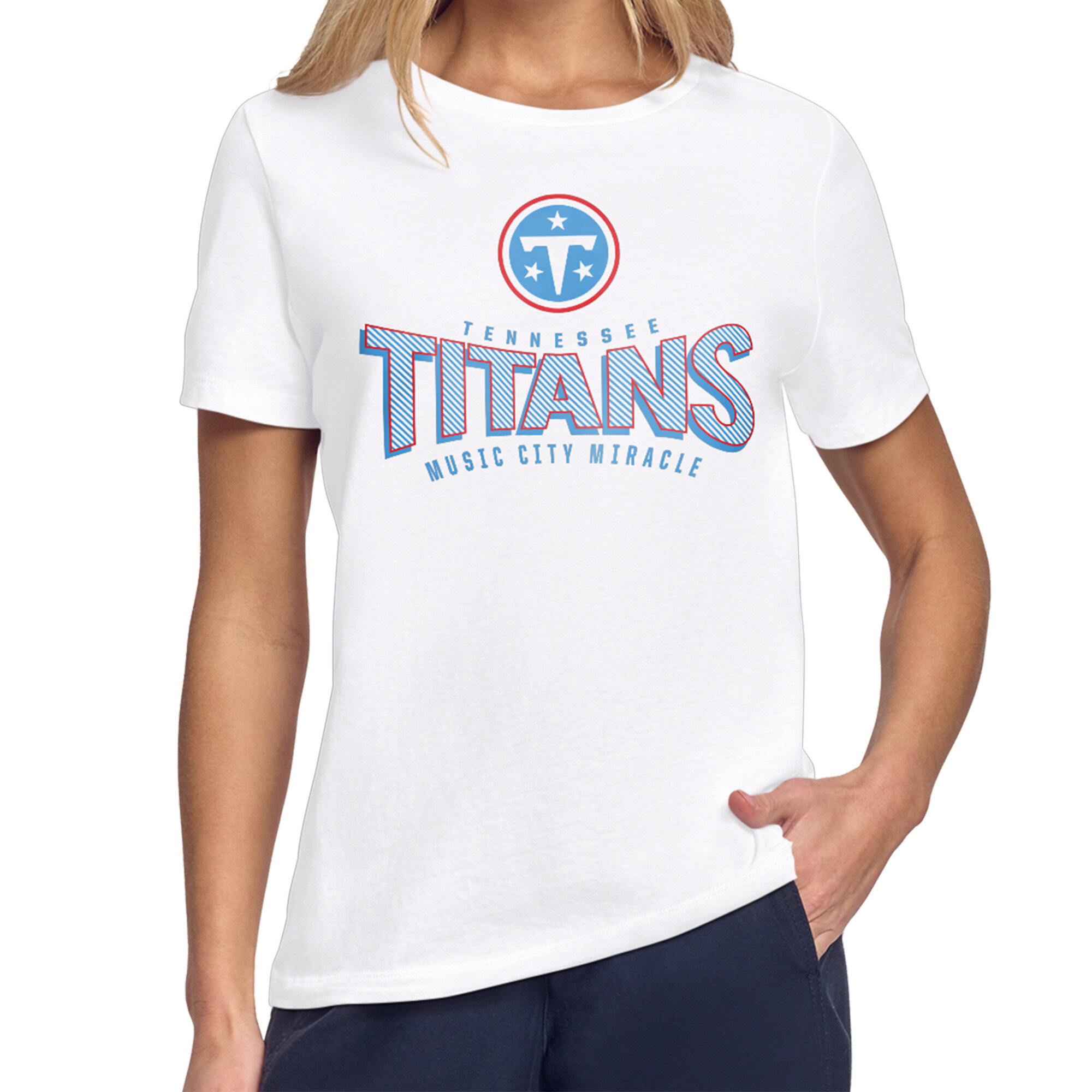 Women's Starter White Tennessee Titans Under the Arch T-Shirt