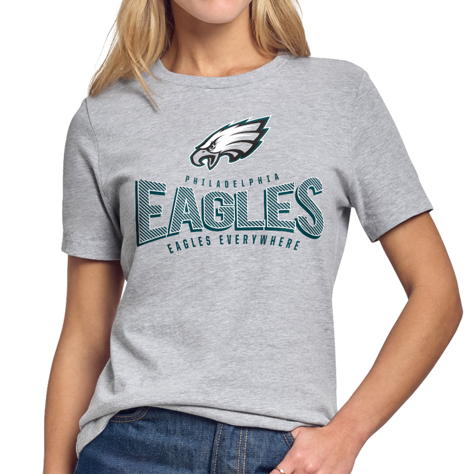 Women's Starter Heather Gray Philadelphia Eagles Under the Arch T-Shirt