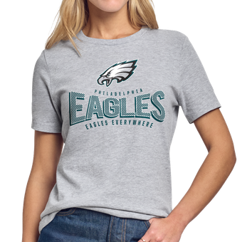 Women's Starter Heather Gray Philadelphia Eagles Under the Arch T-Shirt