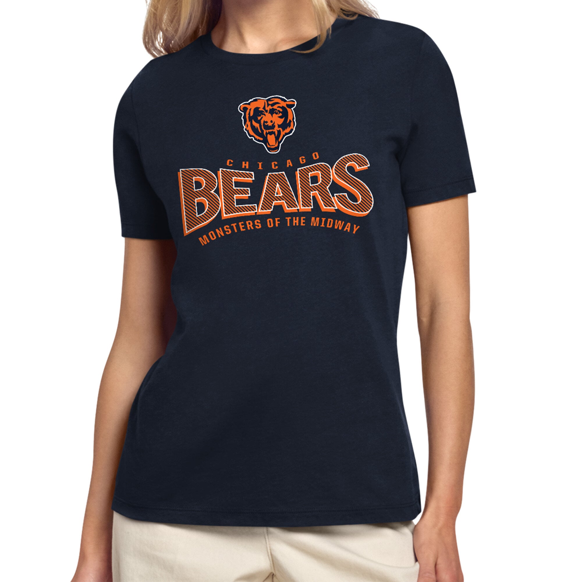 Women’s Starter Navy Chicago Bears Under the Arch T-Shirt