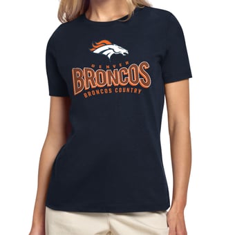 Women's Starter Navy Denver Broncos Under the Arch T-Shirt