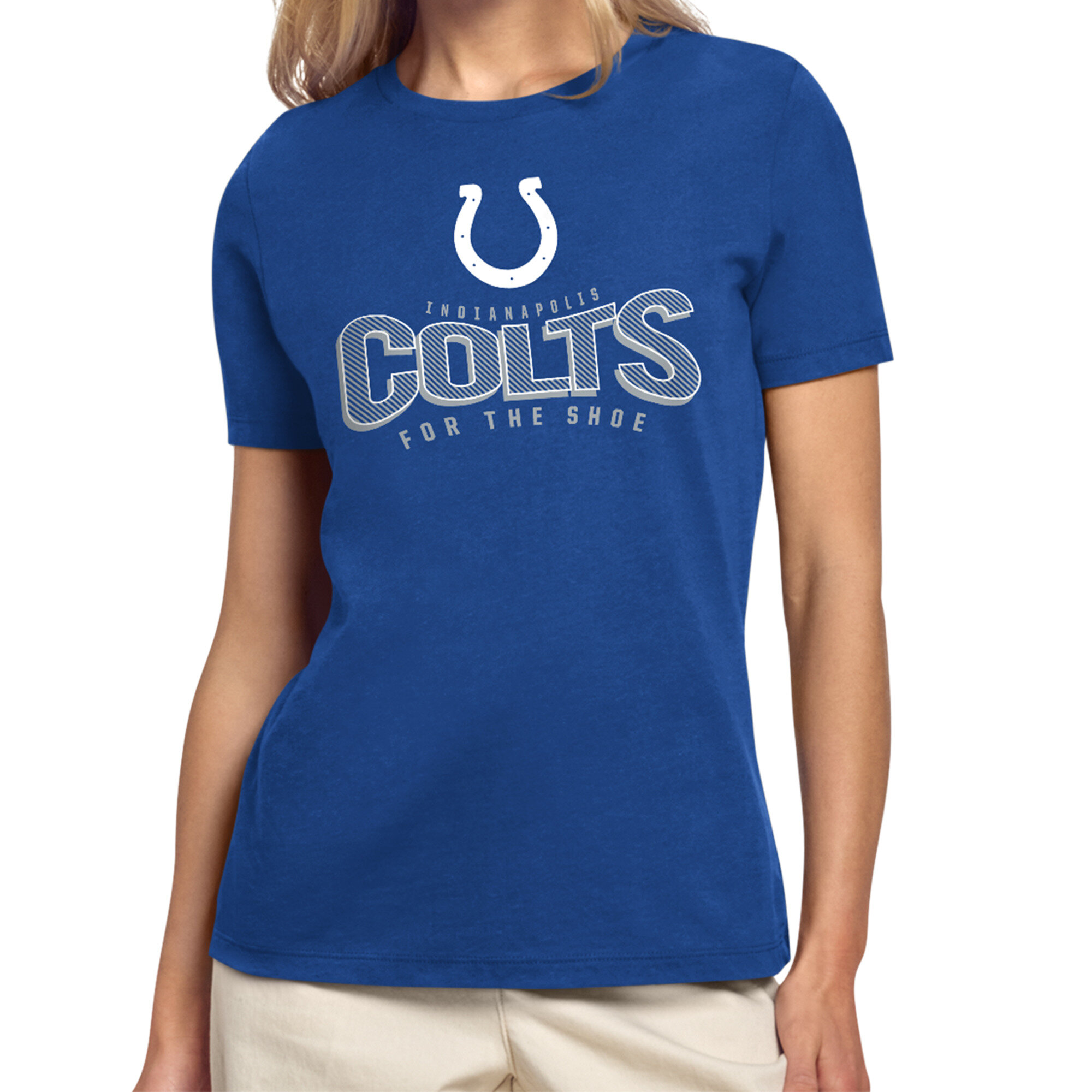 Women's Starter Royal Indianapolis Colts Under the Arch T-Shirt