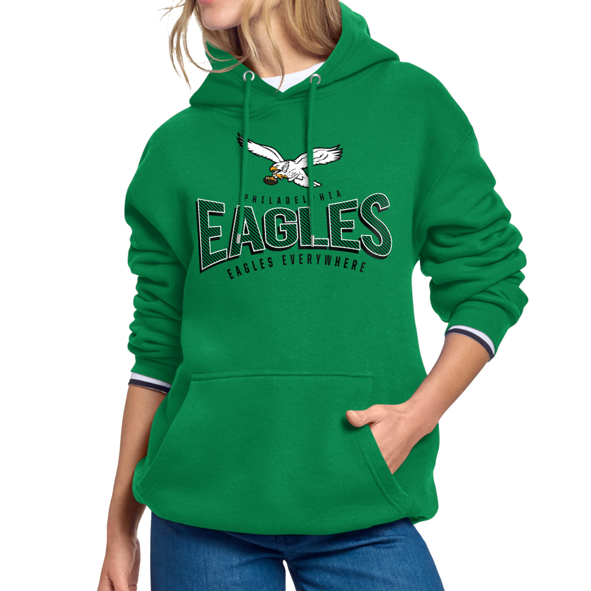 Women's Starter Kelly Green Philadelphia Eagles Under the Arch Hoodie