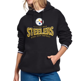 Women's Starter Black Pittsburgh Steelers Under the Arch Hoodie